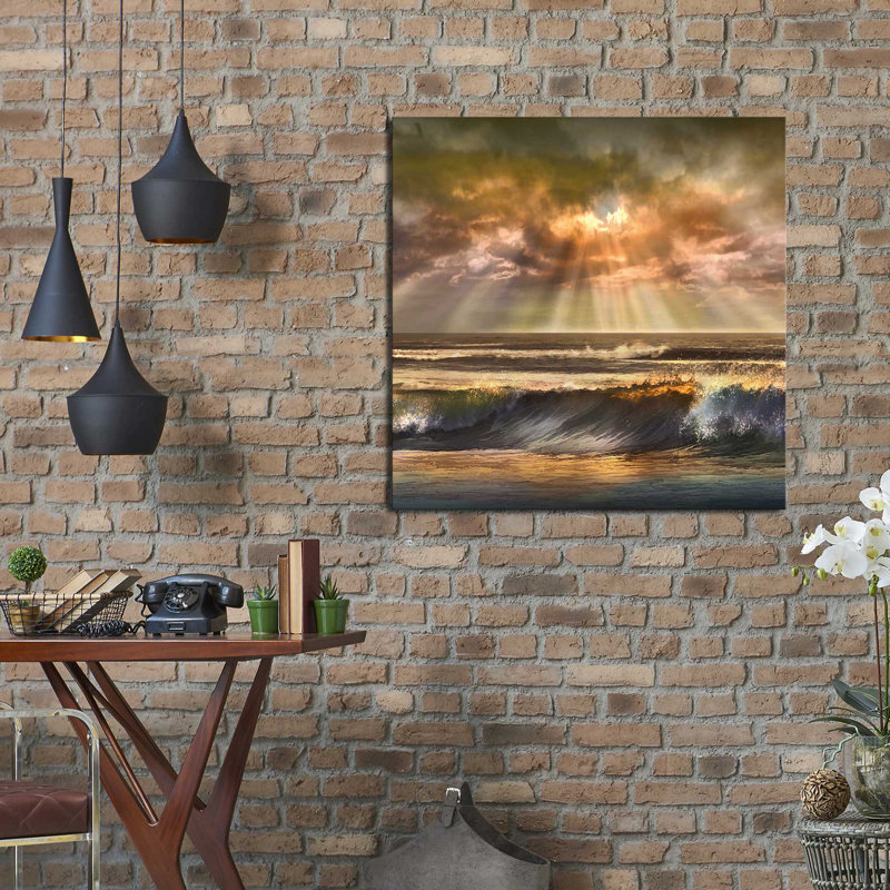 «Waves of Light», reproduction d'art sur toile, H 28 po x l 48 po x P 1,5 po, Toile tendue