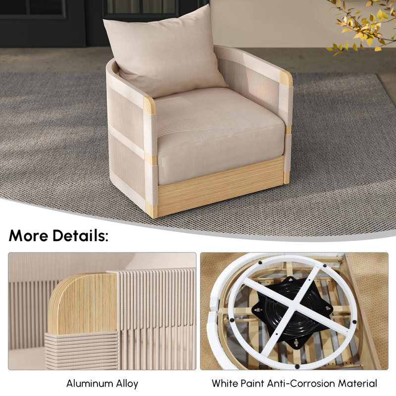 Chaise pivotante Kielah, Kaki
