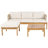 3-Piece Acacia Wood And Rope Weave Outdoor Patio Conversation Set With Water-Repellent Cushions - Includes 3-Seater Sofa, Ottoman, And Coffee Table