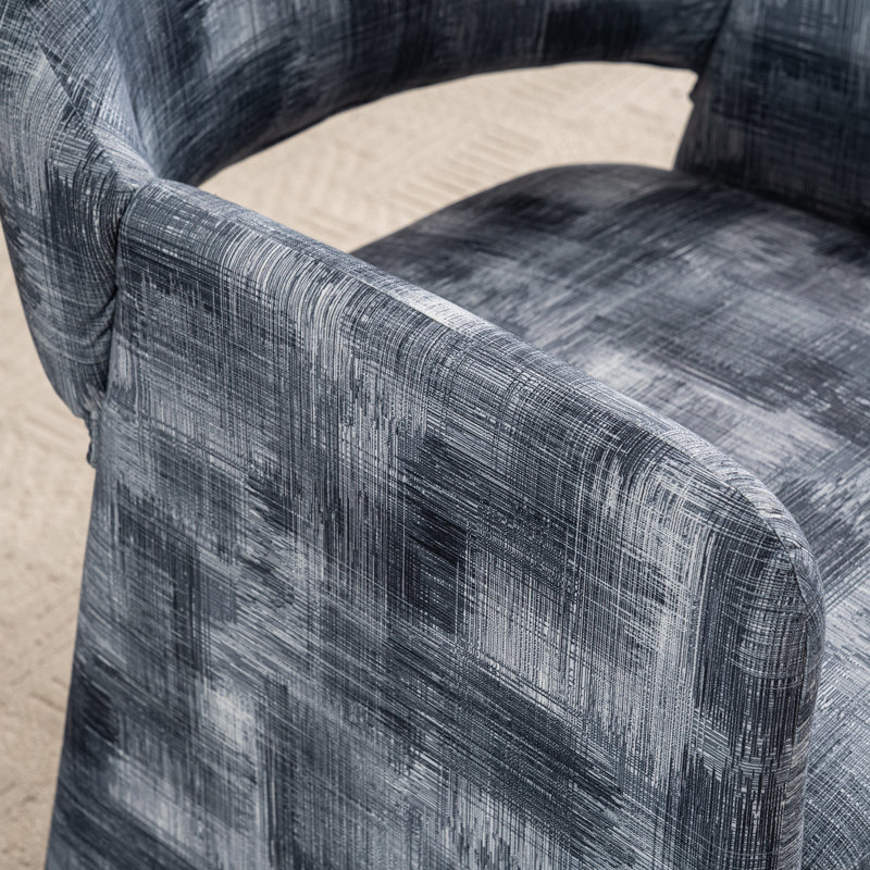 Chaise d'appoint rembourrée avec dossier haut Mid Century, Gris