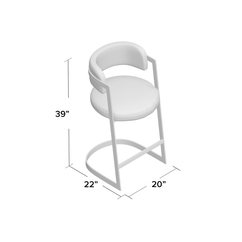 Wickley Upholstered Counter Stool with Metal Frame, Living Black Velvet