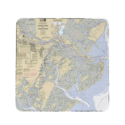 Savannah river et wassaw sound, sous-verre ga