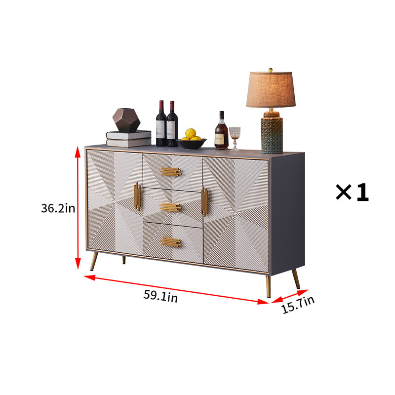 Modern Luxury Accent Cabinet Accent Cabinet, 36.2" H x 59.1" W x 15.7" D