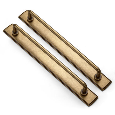 Goo-Ki  7 9/16" Zinc Alloy Distressed Backplate(style G011) Bar Pull Multipack,Antique Brass