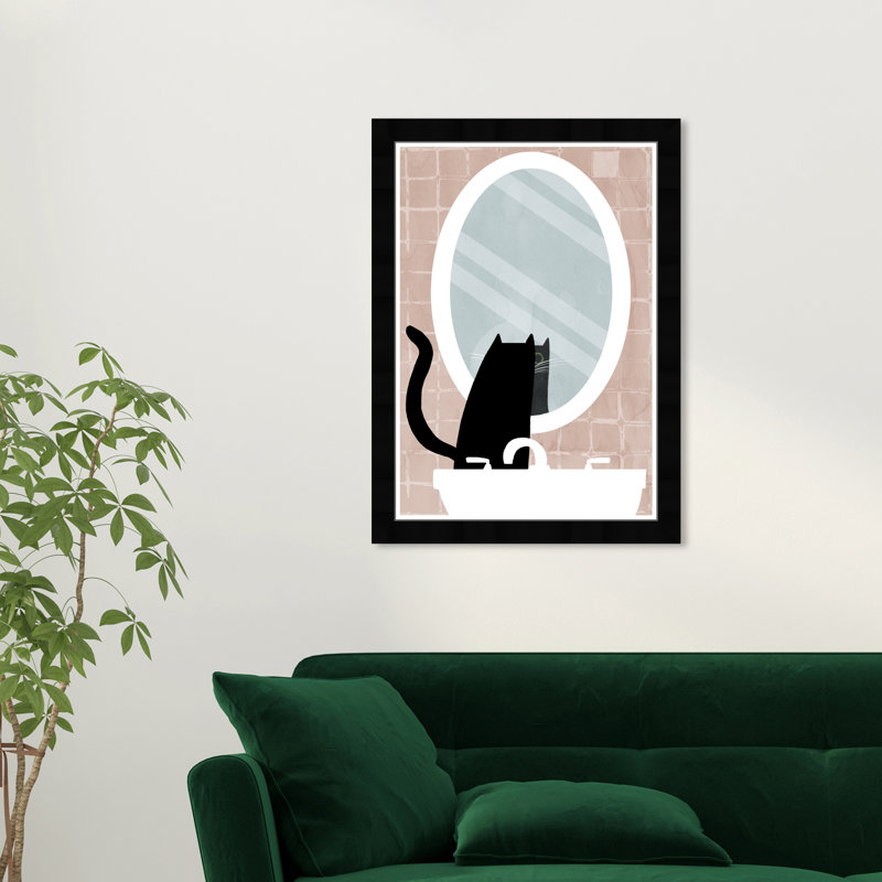 «Animals Who is That Modern», impression murale sur papier noir, Cadre noir