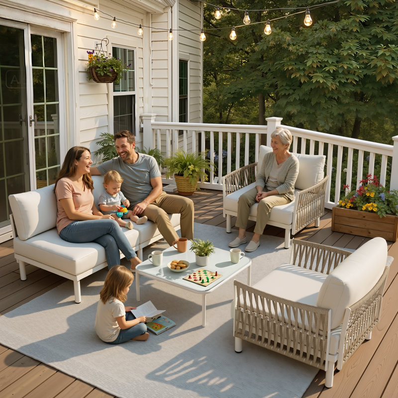 Outdoor Patio Sectional Sofa Set, Beige