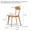 Chaise de salle à manger en chêne massif naturel, concept de conception à roulement de poids, finition de pulvérisation ajourée courbée pour plus de confort, entretien simple