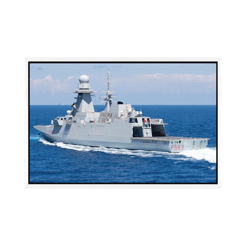 View Of The Stern Of Italian Navy Frigate Carabiniere by Simone Marcato - Gallery-Wrapped Canvas Giclée on Canvas