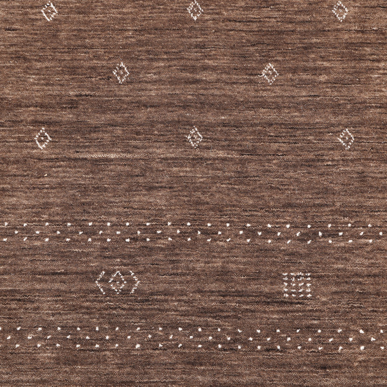 Nilles Handmade Hand-Knotted Tan/White Area Rug