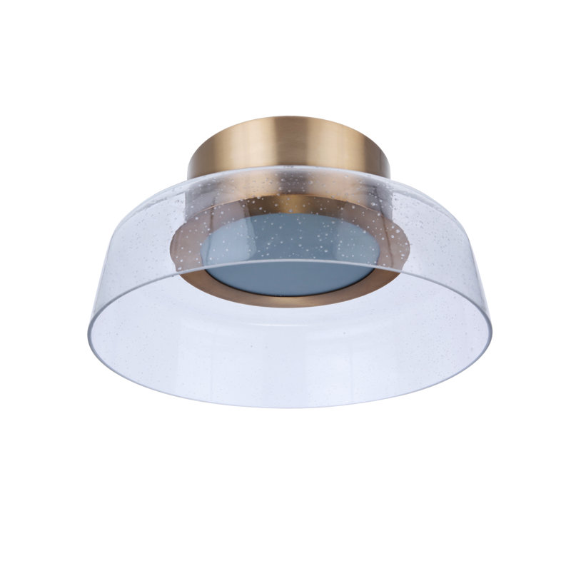 Plafonnier semi-encastré 1 lumière DEL Talisha, Laiton, H 5 po x l 10,5 po x P 10,5 po