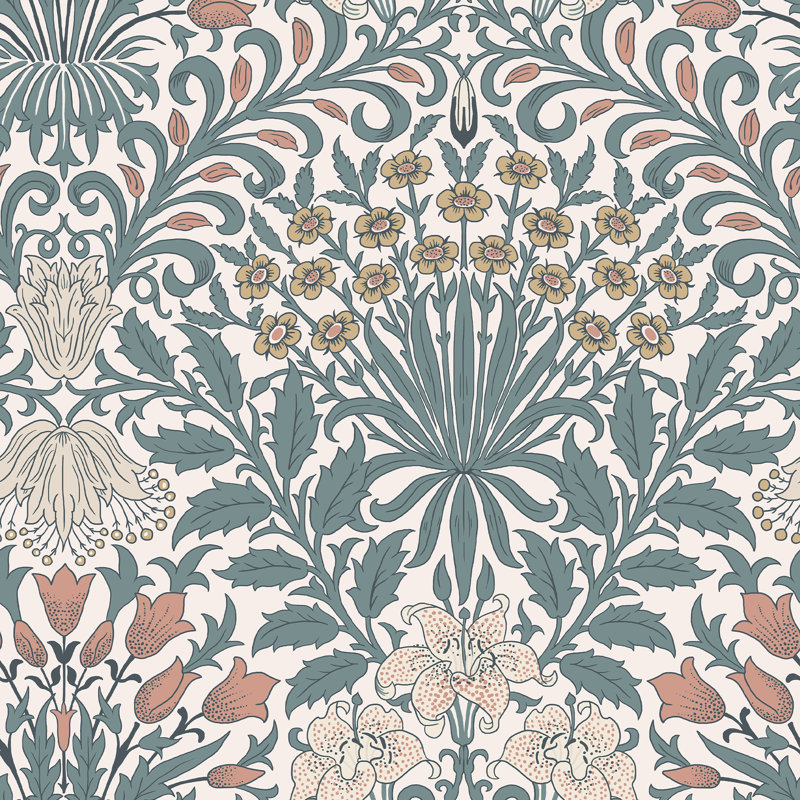 William Morris Garden Soft Wallpaper, Blue