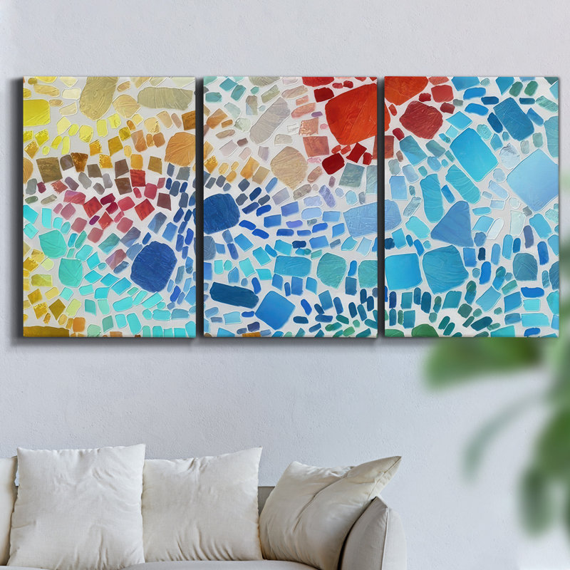 Ocean Streams - Toile encadrée à pièces multiples, H 36 po x l 72 po x P 2 po