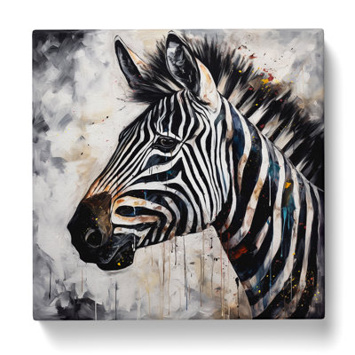 Zebra Expressionism - Wrapped Canvas - Framed Print