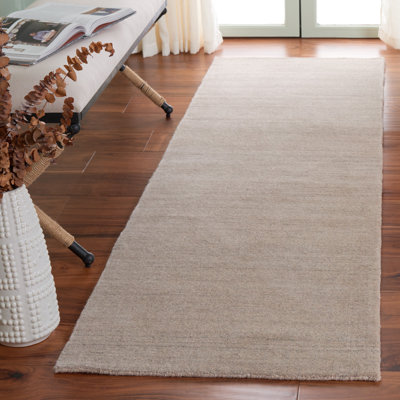 Tapis couleur pierre / gris en laine / coton tissé à la main Morano