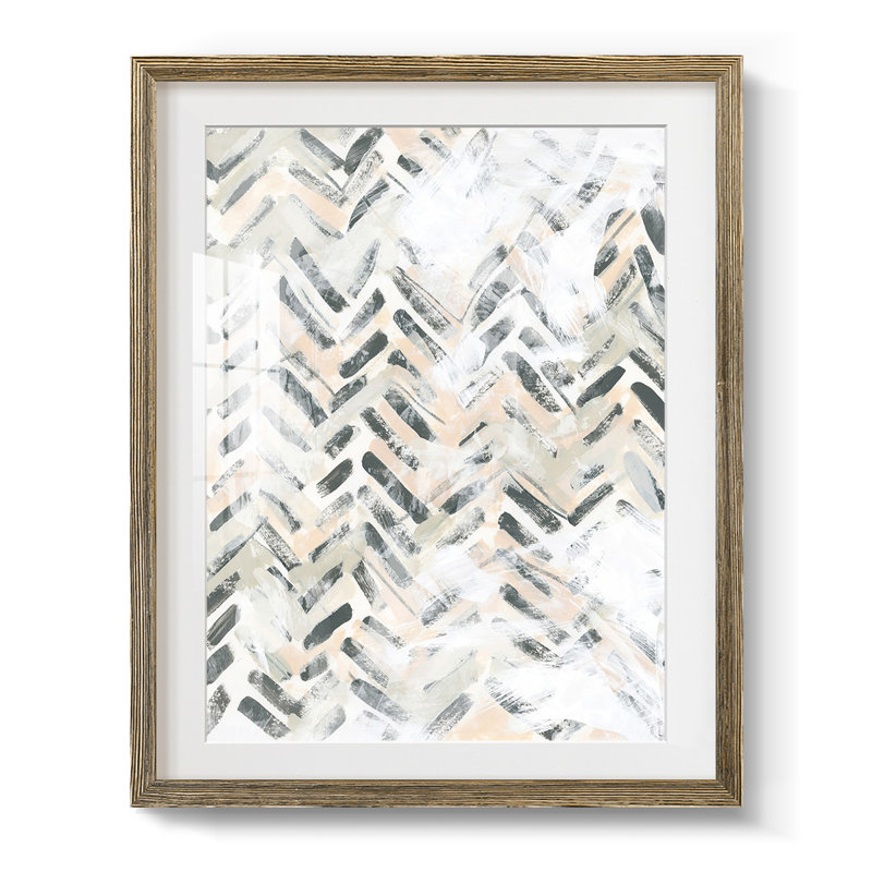Sand Glyphs II - impression d'un seul cadre photo, H 20 po x l 16 po, Papier avec cadre noyer, Blanc
