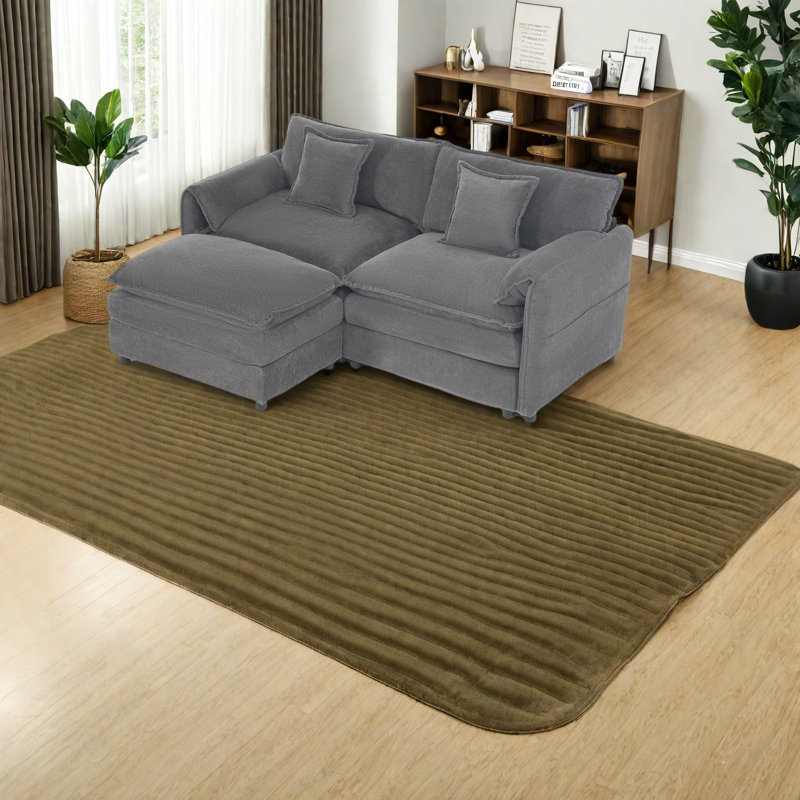 Comfortable Grey Chenille Sofas, Modern Modular Design For Home