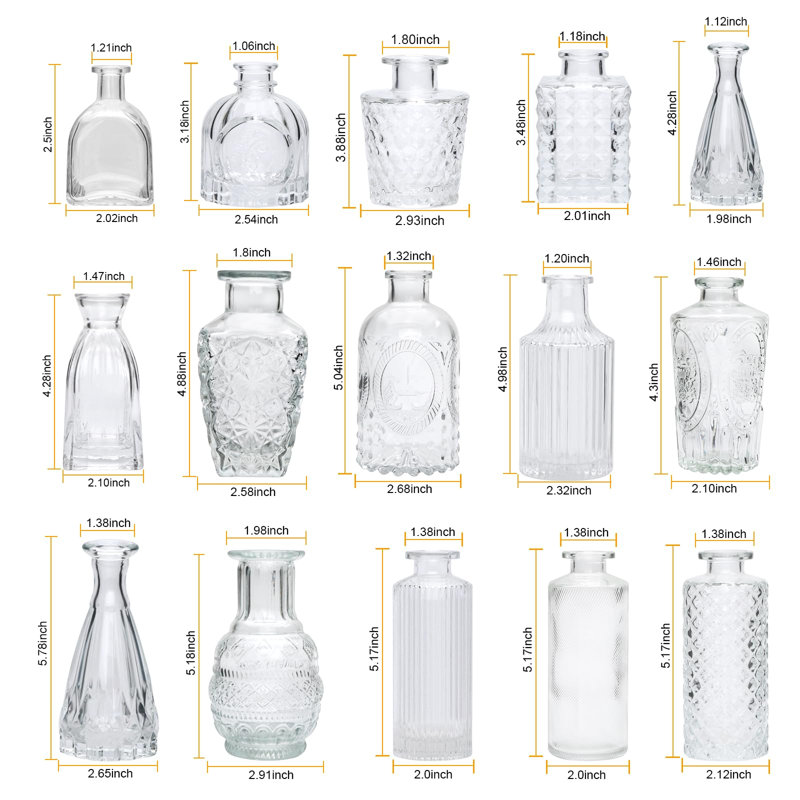 Ensemble de 18 vases en verre Brajttt