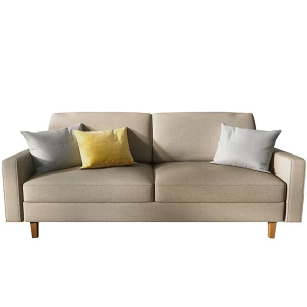 Quitaque 88” Linen Rolled Arm Chesterfield Sofa