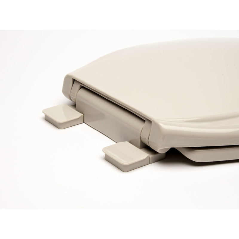 Elongated Toilet Seat and Lid, Silver/Gray