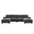6-piece Wide Arm Multi-shape Upholstered Modular Sofa Cloud couch with Double Reversible Storage Ottoman-2137581308