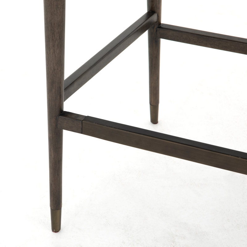 Waldon Stool, Thames Coal/Polyester Blend, Counter Stool (27.68" Seat Height), Sierra Brown/Aged Bronze