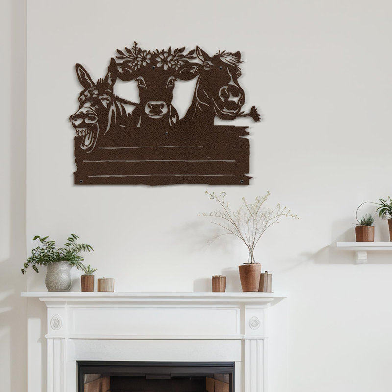 Décoration murale en métal, Bronze, H 16 po x l 24 po x P 0,05 po