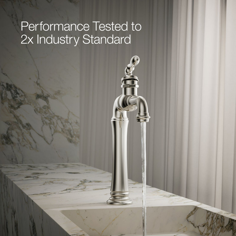 Artifacts Gentleman's Single Hole Bathroom Faucet with Drain Assemby, Vibrant Polished Nickel