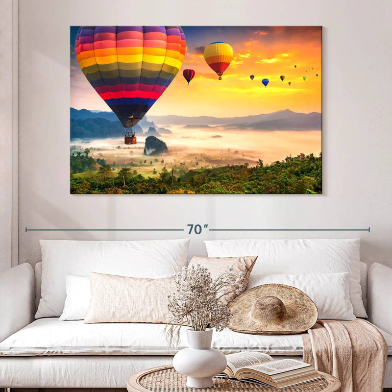 Mehar Hot Air Balloons In The Sky, 34" H x 51" W