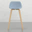 Tabourets de bar (paire) - Design moderne, siège en denim bleu et tabouret de construction de 2 esthétiques, revêtement en lin, pieds, structure en placage