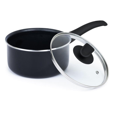 Marmite de cuisine antiadhésive YBM Home Classic, recouverte, poignées Stay-Cool, marmite à soupe, marmite, allant au four 350F, compatible avec toutes les plaques de cuisson à induction, va au lave-vaisselle, 4,75 pintes