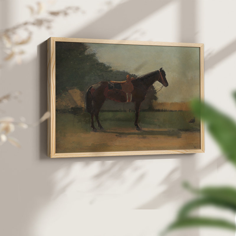 Saddle Horse -Framed Print - Restickable, 8" H x 10" W, Natural