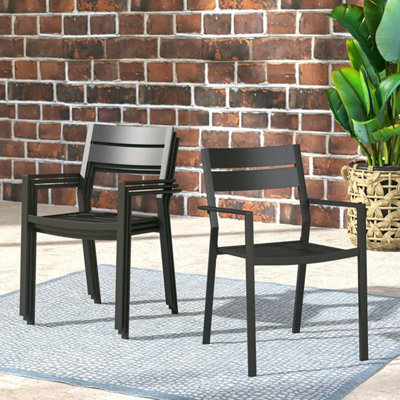 Chaises de salle à manger d'extérieur empilables en métal