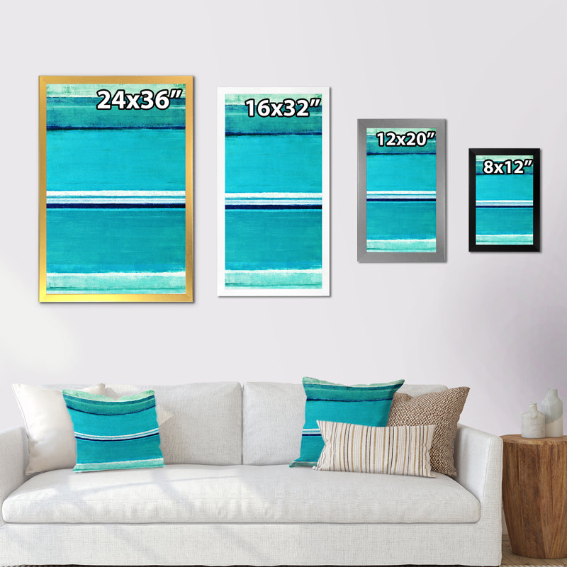 Art moderne gris et bleu II 2FDP47785, Toile avec cadre noir, H 20 po x l 12 po x P 1 po