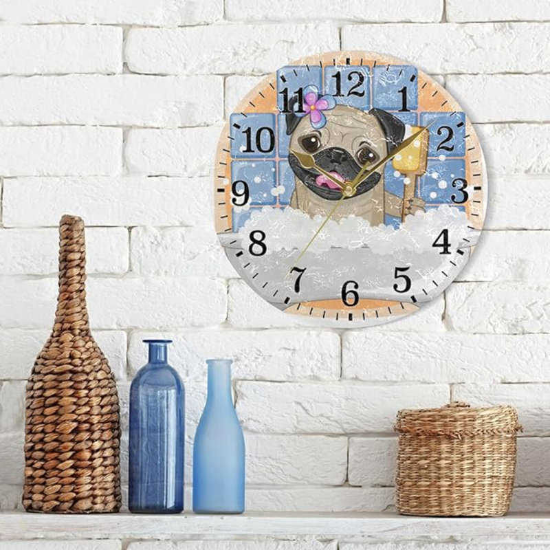 Horloge murale silencieuse pour salle de bain JUNZAN