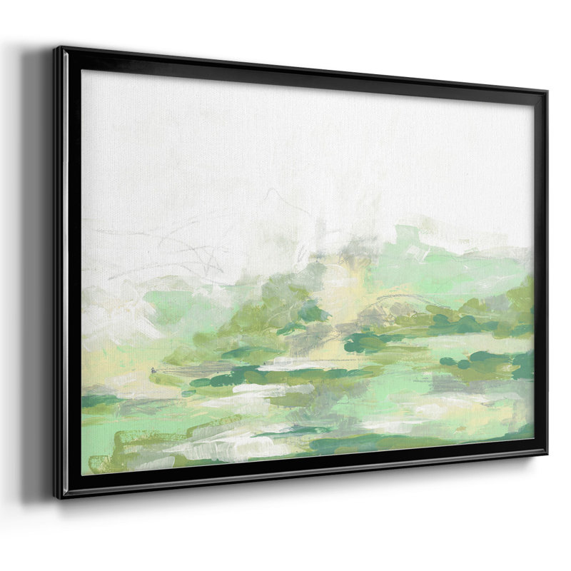 Green Mist Vista II, reproduction d'art sur toile, H 14 po x l 20 po x P 1,5 po, Toile encadrée noire à coins fermés