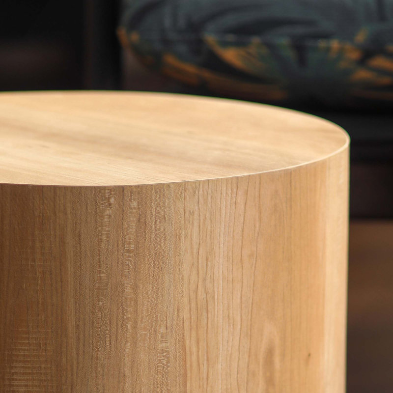 Ensemble de 2 tables basses rondes gigognes en bois, Light Oak