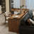 Light-walnut L-Shaped Solid Wood desk-985839089-985839094