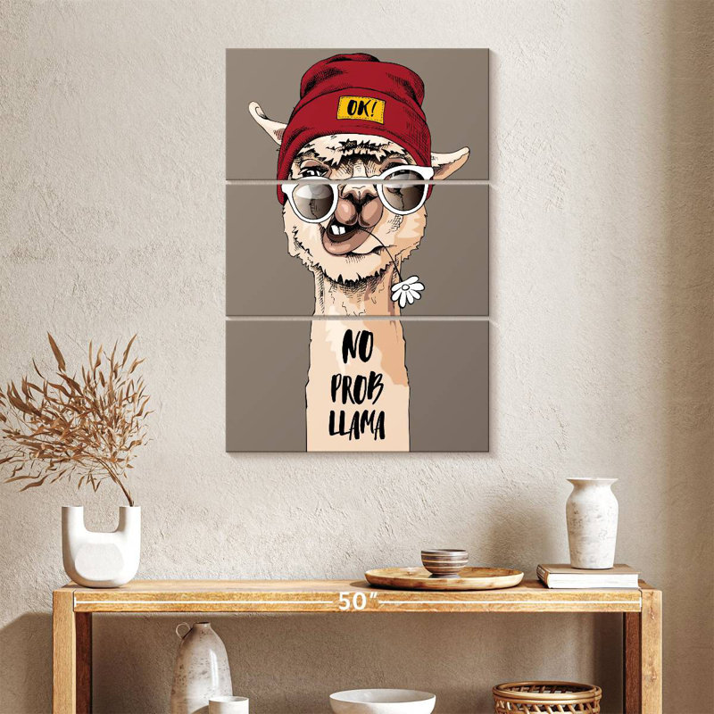 Tergel Hipster Llama, 38" H x 24" W