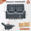 Causeuse inclinable avec porte-gobelets et poche latérale pour le salon-986304377