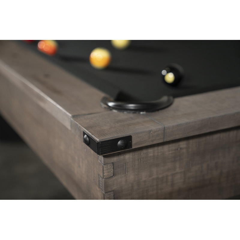 Hunter 8' Slate Pool Table with Professional Installation Included, Black/Antique Wood