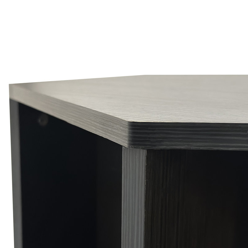 2 pièces Table basse hexagonale - Table de chevet de 47,97 po avec 2 compartiments de rangement généreux