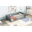 Lit simple au sol avec rangement pour livres, gris - option plateforme pratique et charmante, joyeux-826415448