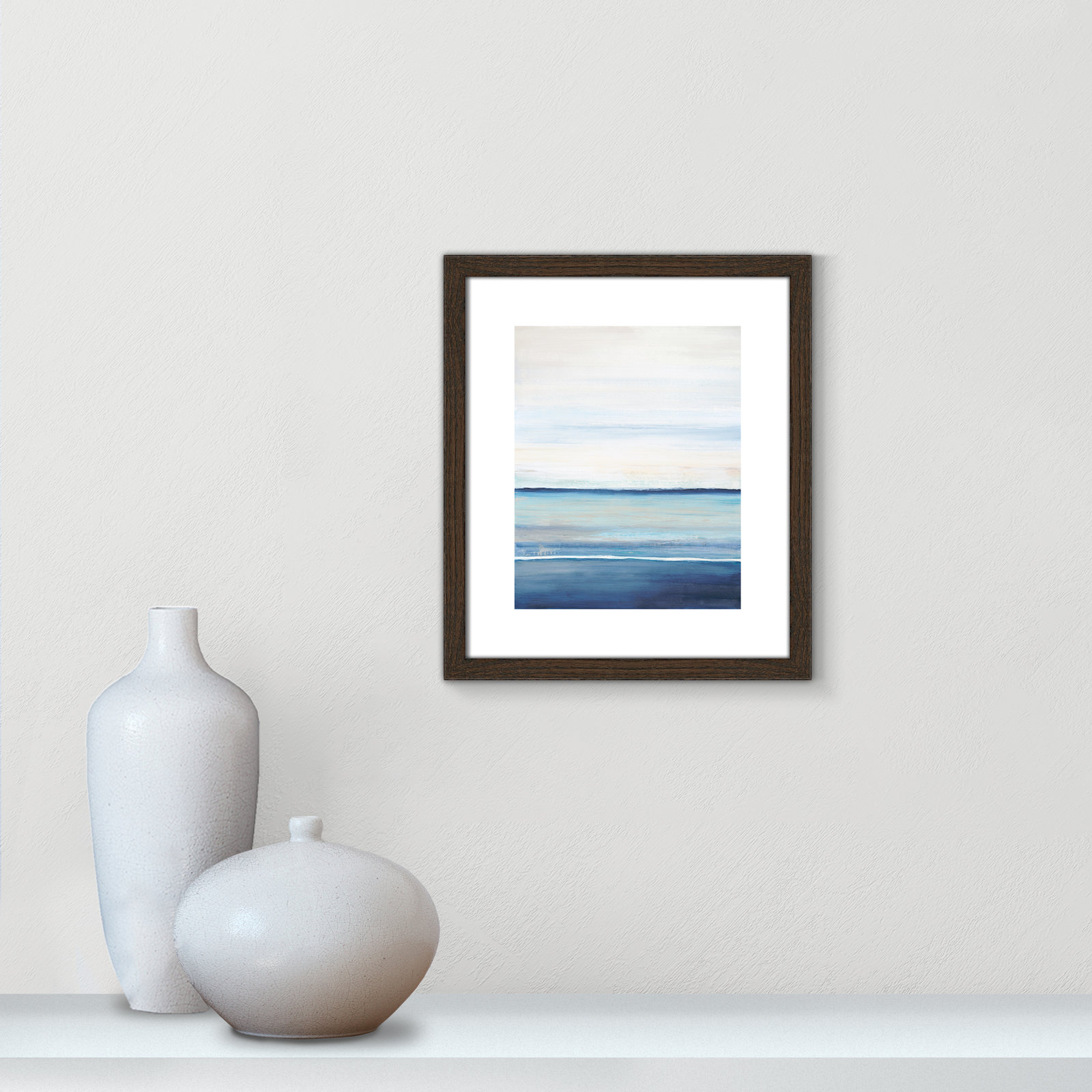 Emmit "Distant Whispers" Print by Filippo Ioco, 15" H x 13" W x 0.75" D, Walnut Wood Framed Paper
