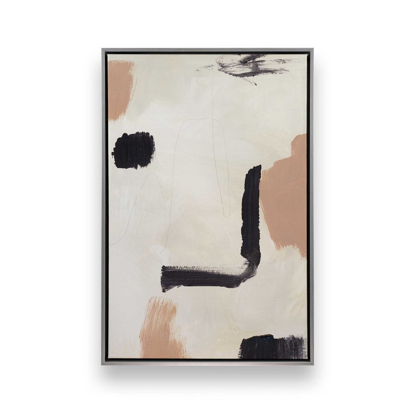 Ink and Earth v1 Print on Canvas, Polished Chrome Floater Framed, 48.75" H x 32.75" W x 1.75" D