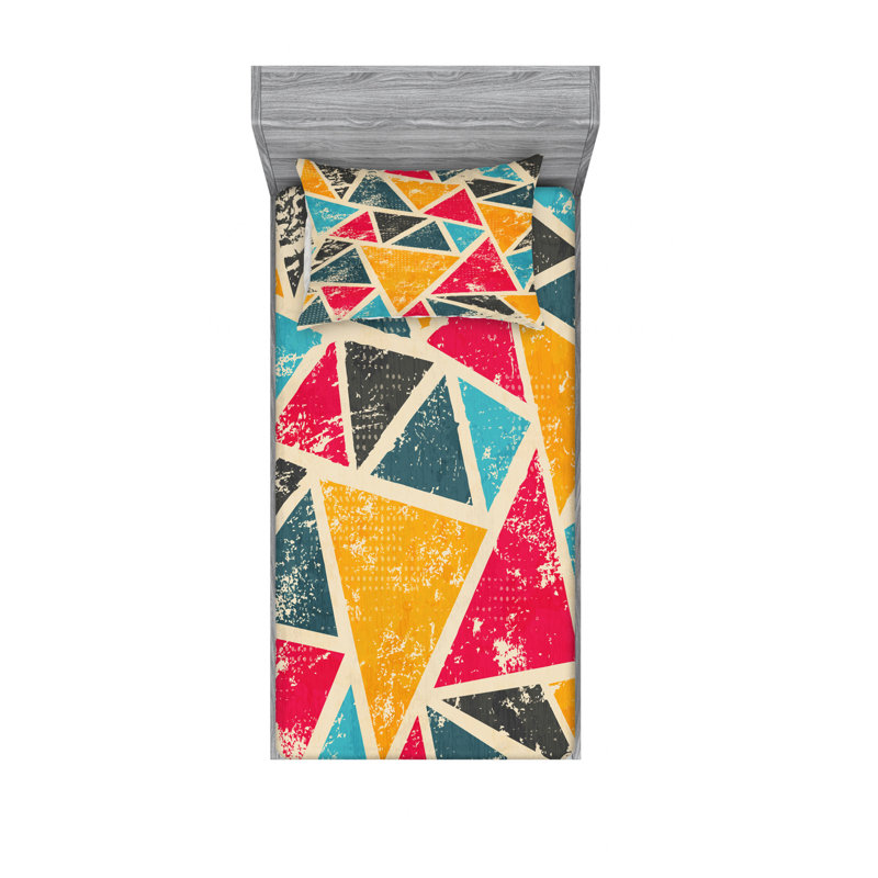 Ensemble de draps géométriques Funk, Ensemble de draps pour lit simple TG avec drap-hou