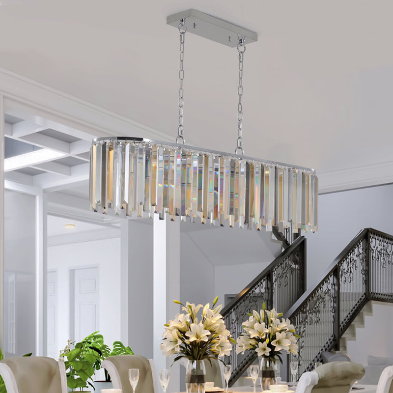 Lustre - Plafonnier ovale de luxe en cristal de style moderne (aucune ampoule)