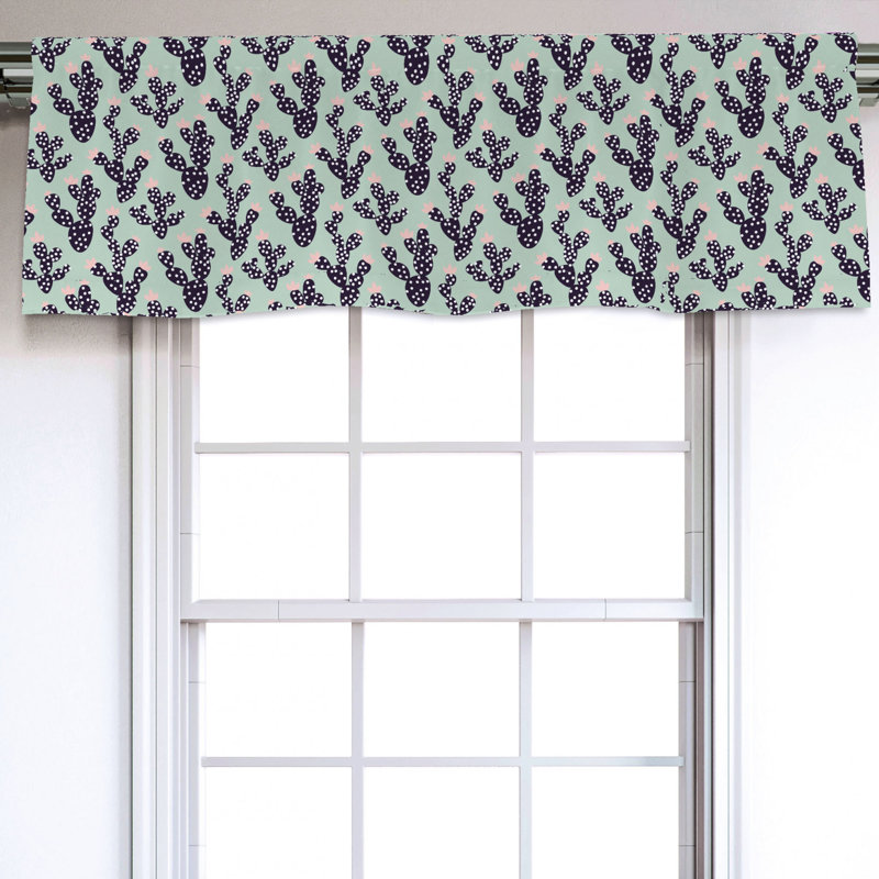 Sateen Floral Ruffled Window Valance