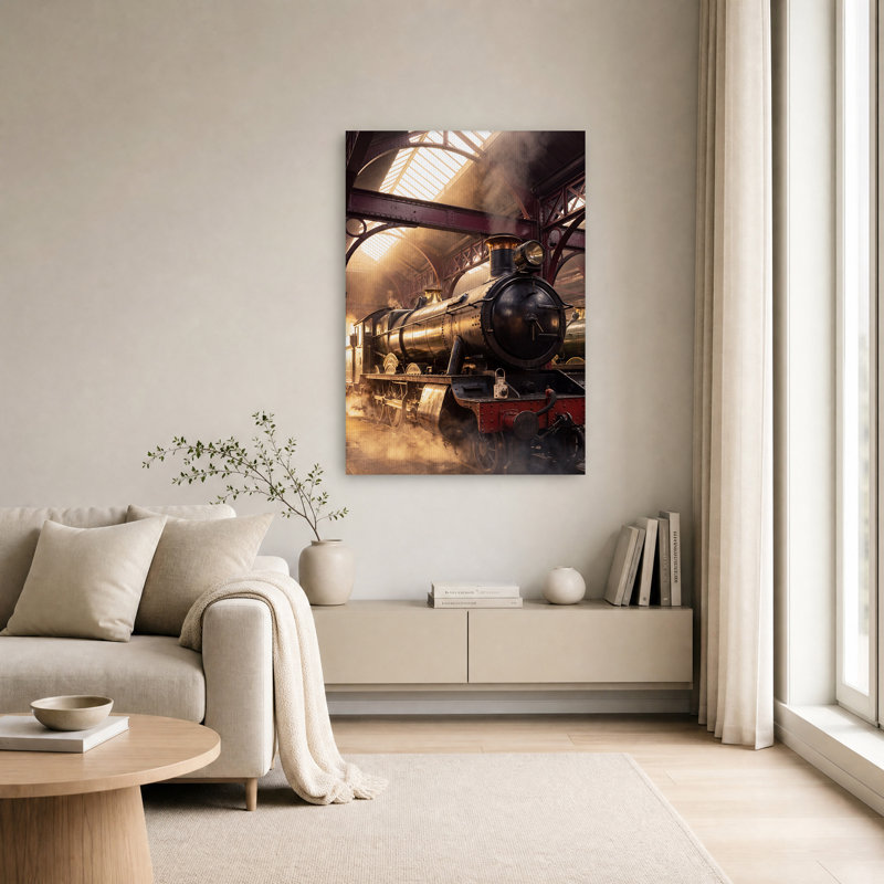 Art rétro sur toile, locomotive à vapeur rétro, H 30 po x l 20 po