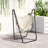 Patio Hammock Chair with U-Shape Stand & Side Pocket - Black/Cream