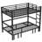Twin XL Over Twin XL Pull-Out Metal Bunk Bed With Safety Rails
